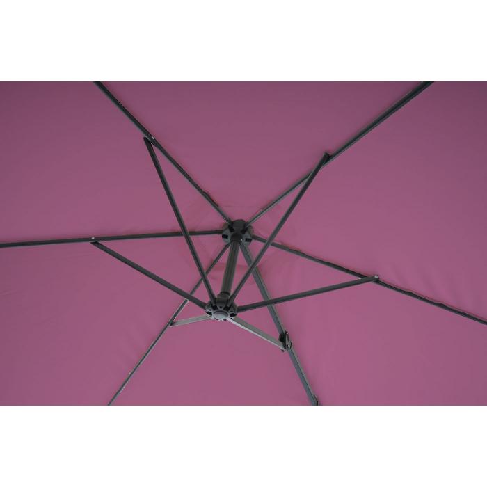 Wandschirm Casoria, Ampelschirm Balkonschirm Sonnenschirm, 3m neigbar, Polyester Alu/Stahl 9kg ~ lavendel-rot