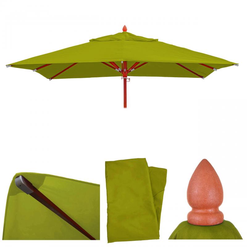 Ersatz-Bezug fr Gastronomie Holz-Sonnenschirm HWC-C57, Sonnenschirmbezug, eckig 3x3m Polyester 3kg ~ lemon-grn