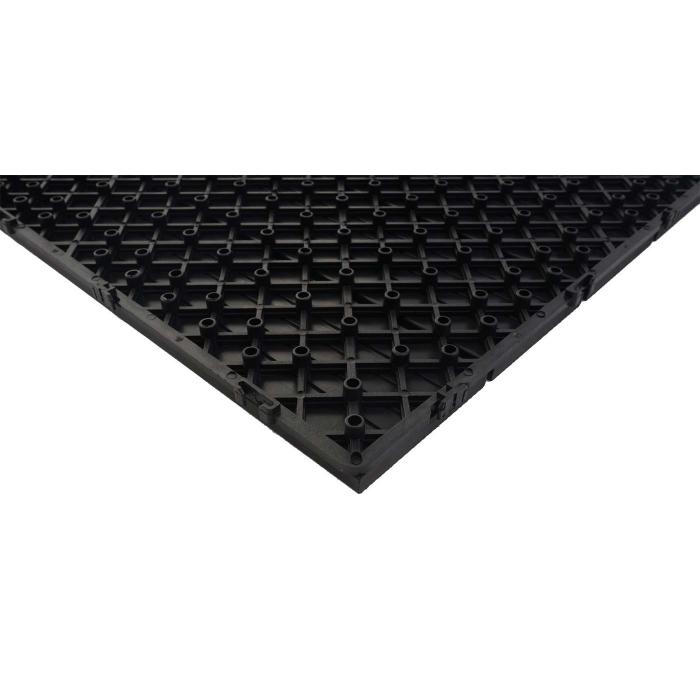 B-Ware (leicht beschdigt SK2) | WPC Bodenfliese HWC-E20, 3D-Struktur linear ~ 4x je 50x50cm = 1qm, geprgt anthrazit