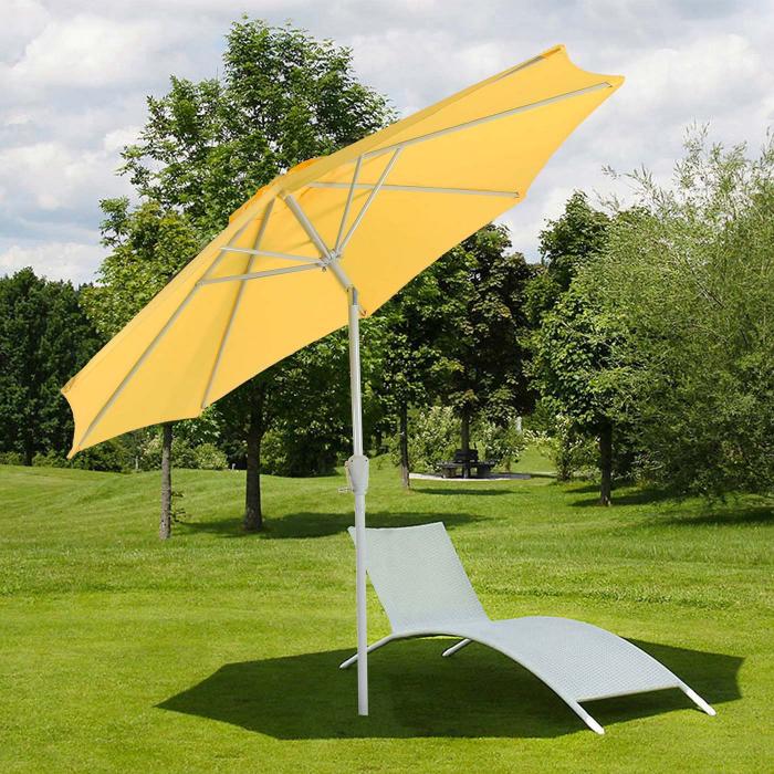Sonnenschirm N18, Gartenschirm,  2,7m neigbar Polyester/Alu 5kg ~ gelb