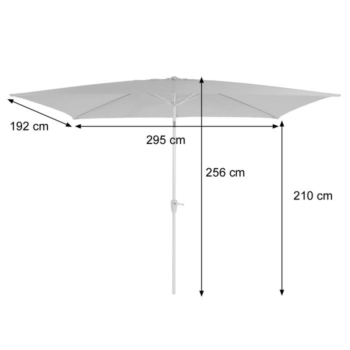 Sonnenschirm N23, Gartenschirm, 2x3m rechteckig neigbar, Polyester/Alu 4,5kg ~ creme