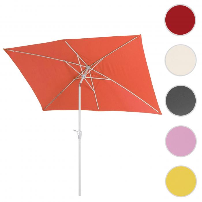 Sonnenschirm N23, Gartenschirm, 2x3m rechteckig neigbar, Polyester/Alu 4,5kg UV-Schutz 50+ ~ terracotta