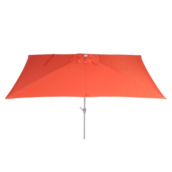 Sonnenschirm N23, Gartenschirm, 2x3m rechteckig neigbar, Polyester/Alu 4,5kg UV-Schutz 50+ ~ terracotta