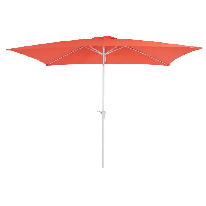 Sonnenschirm N23, Gartenschirm, 2x3m rechteckig neigbar, Polyester/Alu 4,5kg UV-Schutz 50+ ~ terracotta