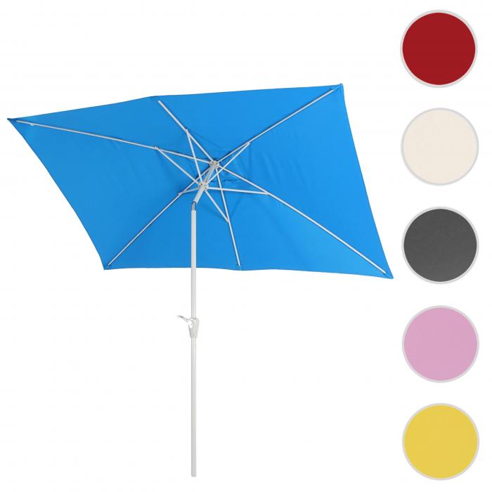 Sonnenschirm N23, Gartenschirm, 2x3m rechteckig neigbar, Polyester/Alu 4,5kg UV-Schutz 50+ ~ blau