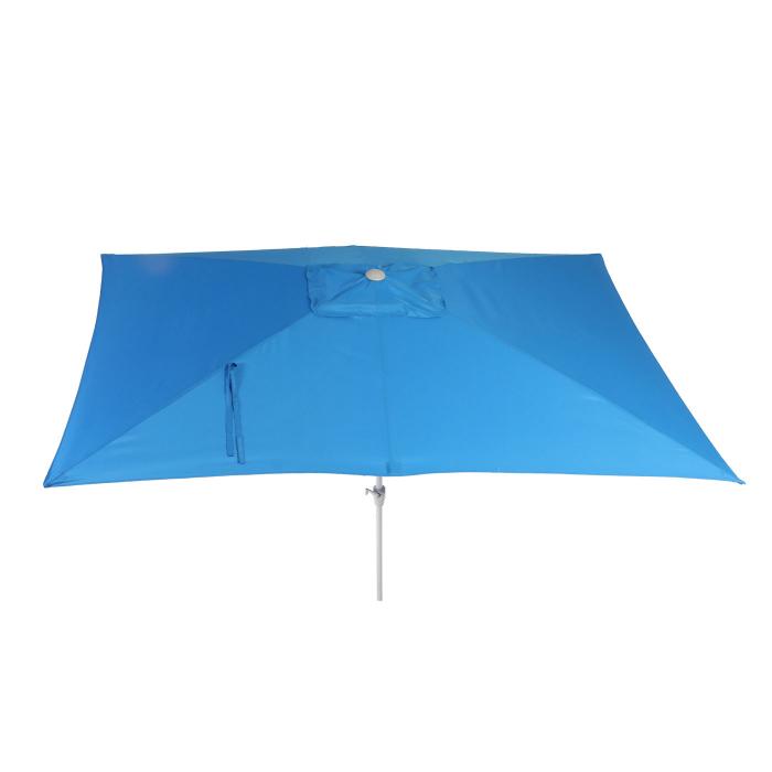 Sonnenschirm N23, Gartenschirm, 2x3m rechteckig neigbar, Polyester/Alu 4,5kg UV-Schutz 50+ ~ blau