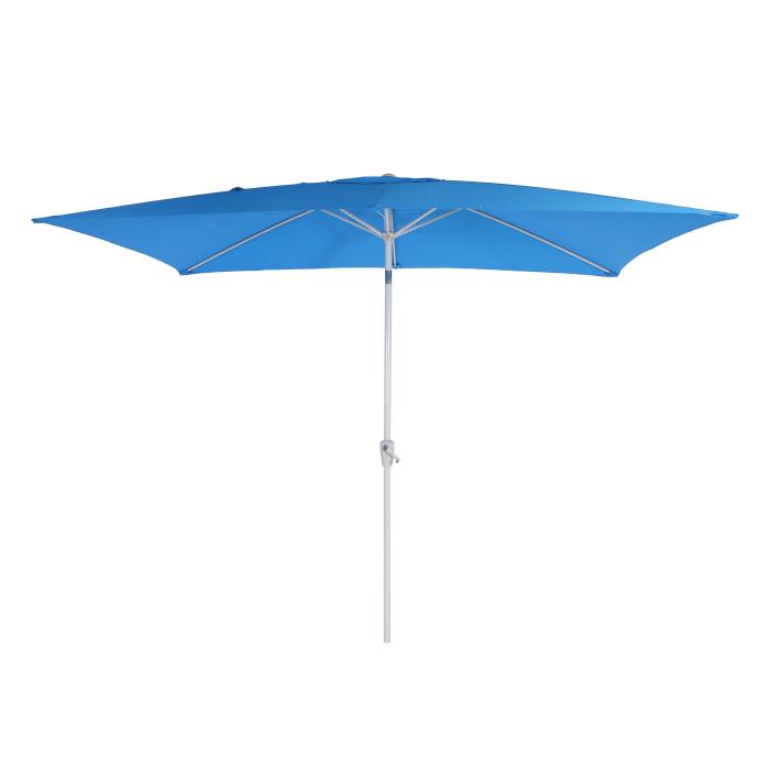 Sonnenschirm N23, Gartenschirm, 2x3m rechteckig neigbar, Polyester/Alu 4,5kg UV-Schutz 50+ ~ blau