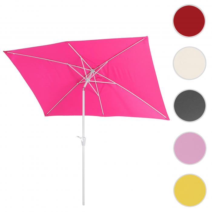 Sonnenschirm N23, Gartenschirm, 2x3m rechteckig neigbar, Polyester/Alu 4,5kg UV-Schutz 50+ ~ pink
