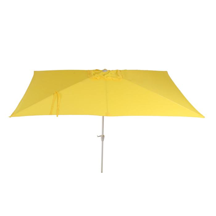 Sonnenschirm N23, Gartenschirm, 2x3m rechteckig neigbar, Polyester/Alu 4,5kg UV-Schutz 50+ ~ gelb