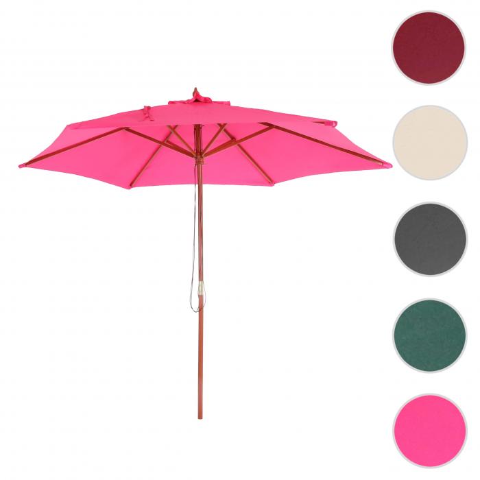 Sonnenschirm Florida, Gartenschirm Marktschirm,  3m Polyester/Holz ~ pink