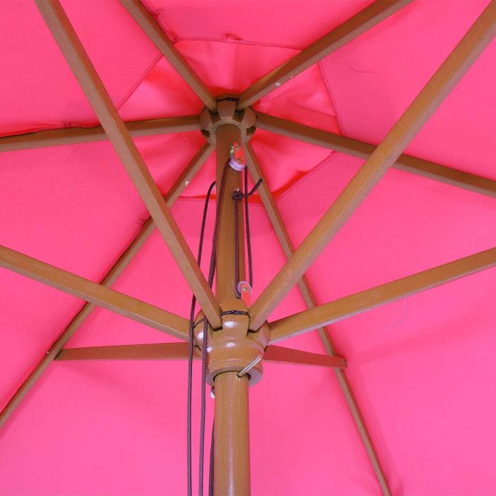 Sonnenschirm Florida, Gartenschirm Marktschirm,  3m Polyester/Holz ~ pink