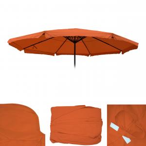 Ersatz-Bezug fr Sonnenschirm Meran Pro, Gastronomie Marktschirm mit Volant  5m, Polyester ~ terracotta