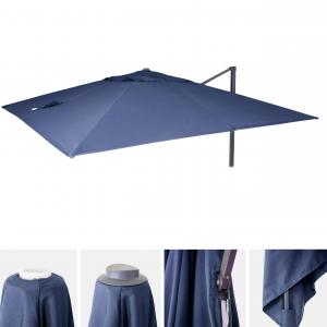 Ersatz-Bezug fr Luxus-Ampelschirm HWC-A96, Sonnenschirmbezug, 3,5x3,5m (4,95m) Polyester 4kg ~ blau