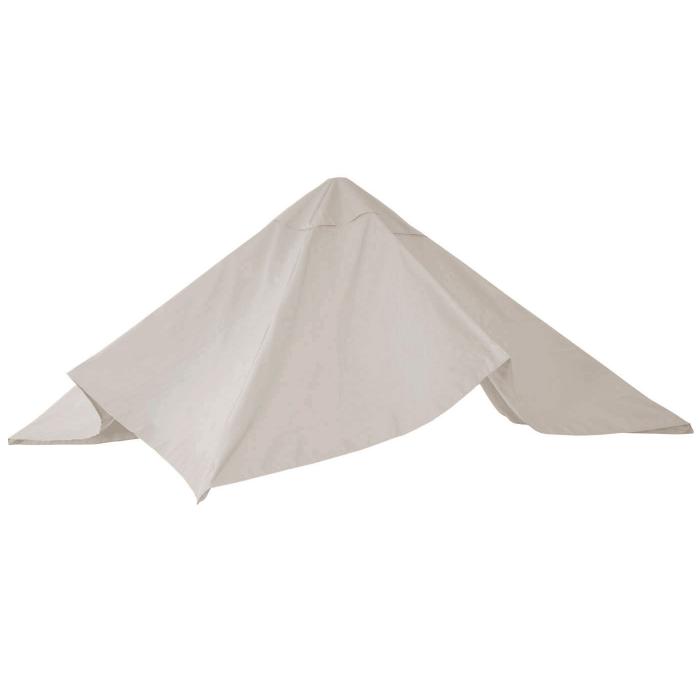 Ersatz-Bezug fr Luxus-Ampelschirm HWC-A96, Sonnenschirmbezug Ersatzbezug, 3x4m (5m) Polyester 3,5kg ~ creme-grau