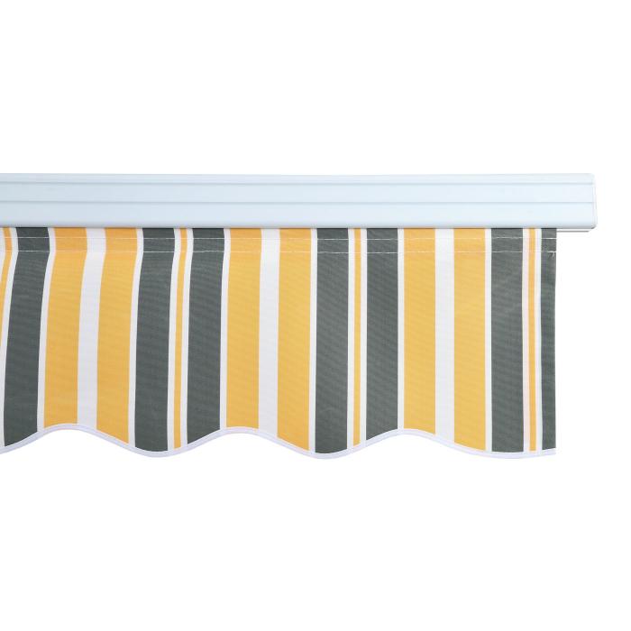 Alu-Markise HWC-E31, Gelenkarmmarkise Sonnenschutz 3x2,5m ~ Polyester,  grau-braun von Heute-Wohnen