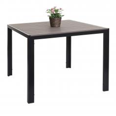 Gartentisch HWC-F90, Bistrotisch, WPC-Tischplatte 90x90cm ~ grau