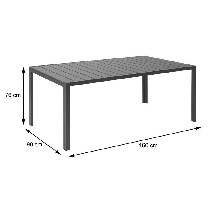 Gartentisch HWC-F90, Tisch Bistrotisch, WPC-Tischplatte 160x90cm ~ hellbraun