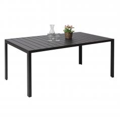 Gartentisch HWC-F90, Tisch Bistrotisch, WPC-Tischplatte 160x90cm ~ schwarz