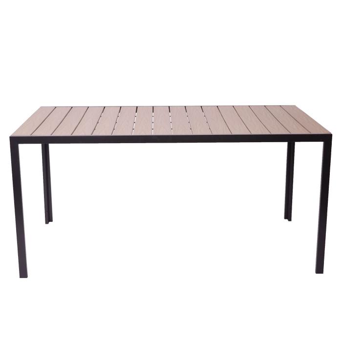 Gartentisch HWC-F90, Tisch Bistrotisch, WPC-Tischplatte 160x90cm ~ hellbraun