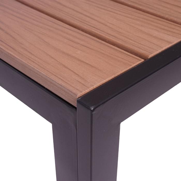Gartentisch HWC-F90, Tisch Bistrotisch, WPC-Tischplatte 160x90cm ~ hellbraun