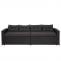Poly-Rattan Garnitur HWC-J34, Balkon-/Garten-/Lounge-Set Sitzgruppe Sofa, Staufach ~ schwarz, Kissen dunkelgrau
