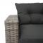 Poly-Rattan Garnitur HWC-J34, Balkon-/Garten-/Lounge-Set Sitzgruppe Sofa, Staufach ~ grau, Kissen dunkelgrau