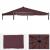 Ersatzbezug fr Dach Pergola Pavillon Cadiz 4x4m ~ rot-braun