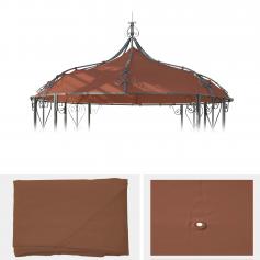Ersatzbezug für Dach Pergola Pavillon Almeria Ø 3m ~ terracotta-braun