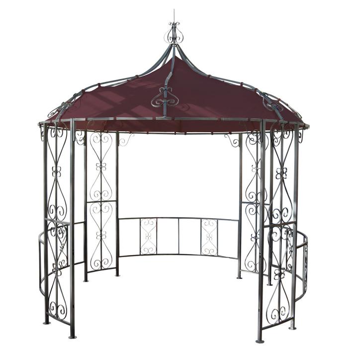 Ersatzbezug fr Dach Pergola Pavillon Almeria  3m ~ rot-braun