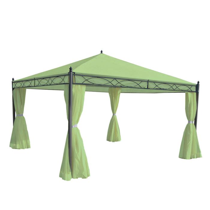 4er-Set Seitenwand fr Pergola Cadiz, Ersatzseitenwand Pavillon 4x4m, Polyester ~ grn