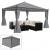 Pergola Cadiz, Garten Pavillon, stabiles 7cm-Gestell mit Seitenwand ~ hellgrau 4x4m