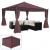 Pergola Cadiz, Garten Pavillon, stabiles 7cm-Gestell mit Seitenwand ~ rot-braun 4x4m