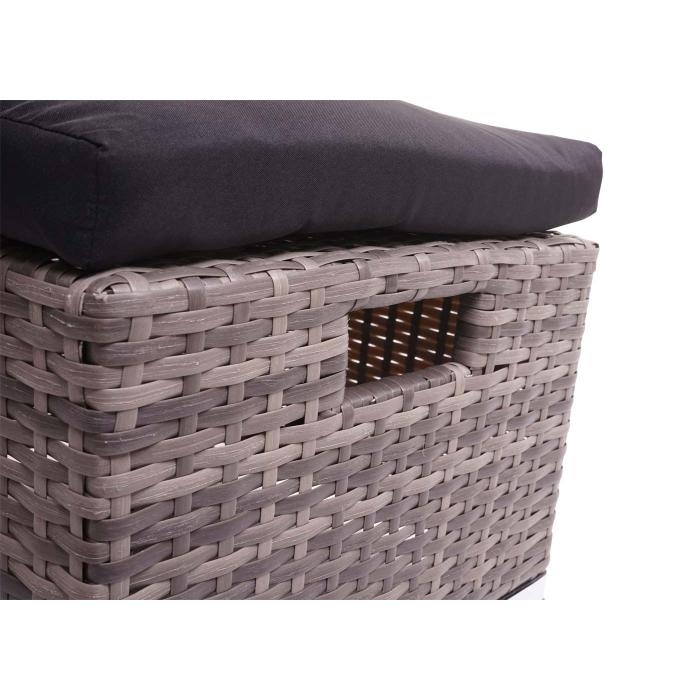 Poly-Rattan Garnitur HWC-J36, Balkon-/Garten-/Lounge-Set Sitzgruppe Sofa ~ grau, Kissen schwarz