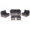 Poly-Rattan Garnitur HWC-J36, Balkon-/Garten-/Lounge-Set Sitzgruppe Sofa ~ grau, Kissen schwarz