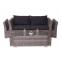 Poly-Rattan Garnitur HWC-J36, Balkon-/Garten-/Lounge-Set Sitzgruppe Sofa ~ grau, Kissen schwarz