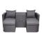 3in1-Garnitur HWC-J37, Garten-/Lounge-Set Sonneninsel, Spun Poly Poly-Rattan MVG ~ anthrazit, Kissen dunkelgrau