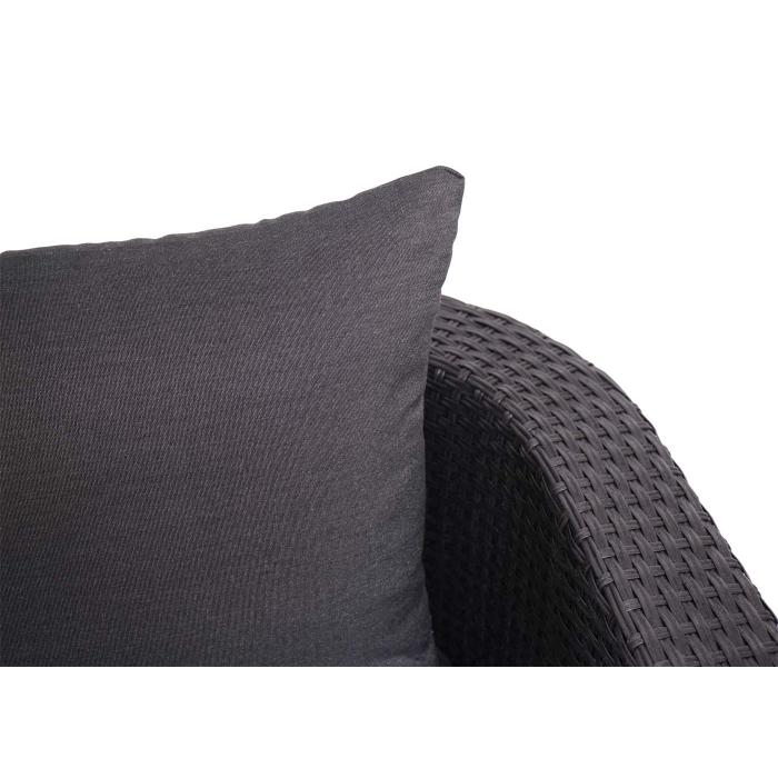 3in1-Garnitur HWC-J37, Garten-/Lounge-Set Sonneninsel, Spun Poly Poly-Rattan MVG ~ anthrazit, Kissen dunkelgrau
