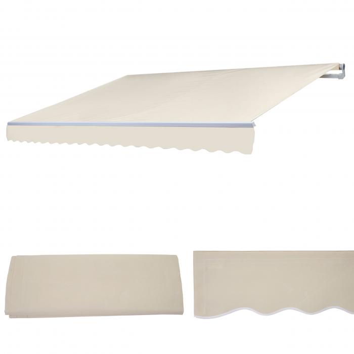 Ersatz-Bezug fr Markise T792, Gelenkarmmarkise Ersatzbezug Sonnenschutz, 5x3m ~ Polyester creme