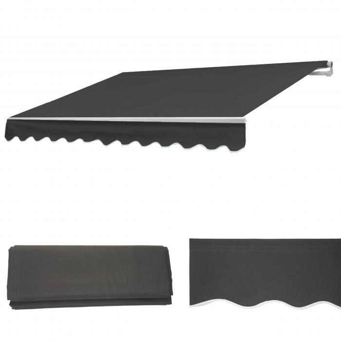 Ersatz-Bezug fr Markise T791, Gelenkarmmarkise Ersatzbezug Sonnenschutz, 4,5x3m ~ Polyester anthrazit