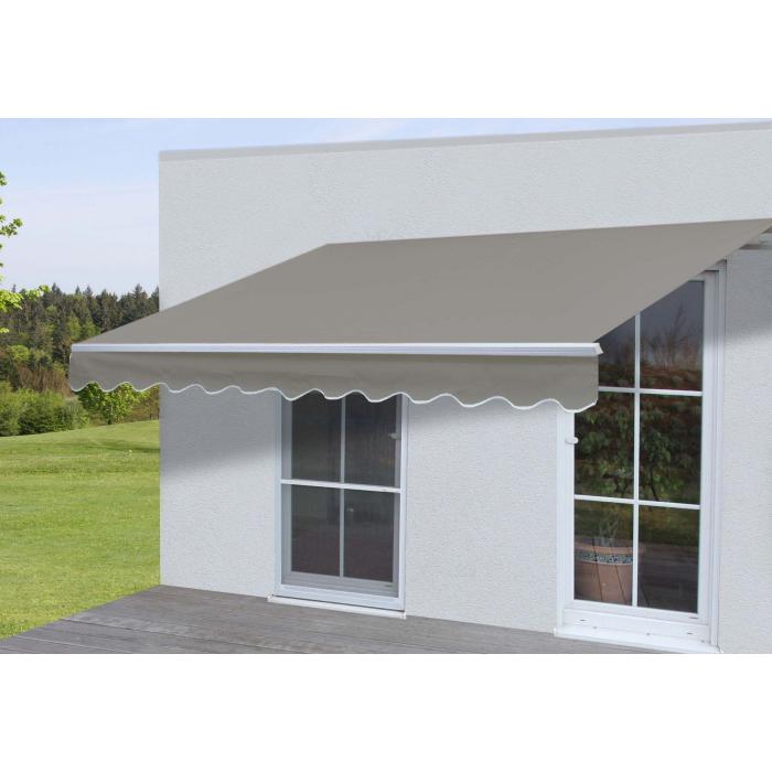 Ersatz-Bezug fr Markise T790, Gelenkarmmarkise Ersatzbezug Sonnenschutz, 4x3m ~ Polyester grau-braun