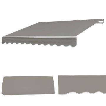 Ersatz-Bezug fr Markise T790, Gelenkarmmarkise Ersatzbezug Sonnenschutz, 4x3m ~ Polyester grau-braun