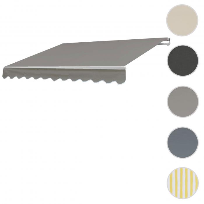 Ersatz-Bezug fr Markise T790, Gelenkarmmarkise Ersatzbezug Sonnenschutz, 4x3m ~ Polyester grau-braun
