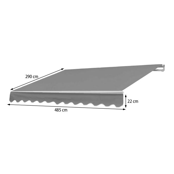 Ersatz-Bezug fr Markise T792, Gelenkarmmarkise Ersatzbezug Sonnenschutz, 5x3m ~ Polyester gelb-wei