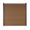 WPC-Sichtschutz Sarthe, Windschutz Zaun, Alu-Pfosten ~ 2er Set, 3,75m teak