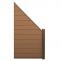 WPC-Sichtschutz Sarthe, Windschutz Zaun, Alu-Pfosten ~ Erweiterungselement schrg links, 0,95m teak