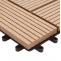WPC Bodenfliese Rhone + Abschluss, Holzoptik Balkon/Terrasse, 11x je 30x30cm = 1qm Premium ~ teak versetzt