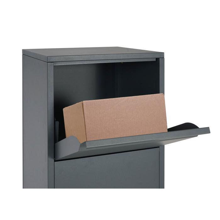 Defekte Ware (Verbogen SK3) | Paketkasten HWC-G80, Standbriefkasten Paketbriefkasten Gre XL ~ verzinkt anthrazit