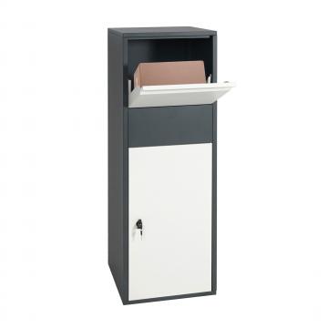 Paketkasten HWC-G80, Paketbox Standbriefkasten Paketbriefkasten Gre XL ~ verzinkt anthrazit-wei