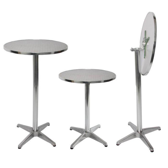 Alu-Stehtisch + Bistrotisch, hhenverstellbar 70/110cm, =60cm ~ klappbar