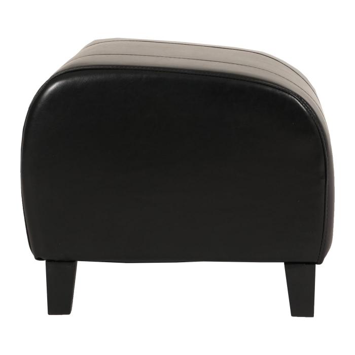 Hocker Sitzwrfel Sitzhocker Emmen, Leder + Kunstleder, 37x45x47 cm ~ schwarz